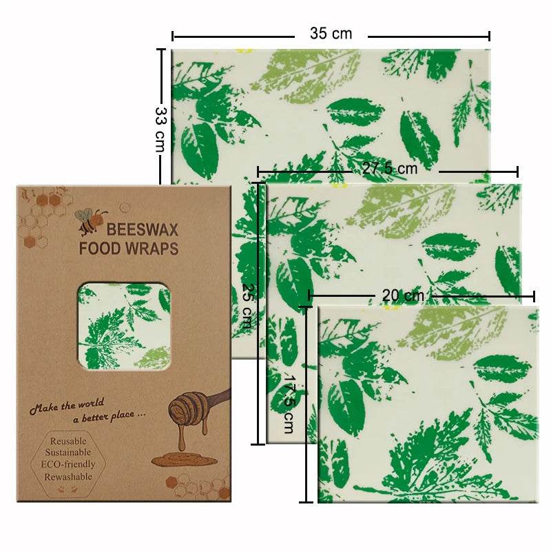 SmartPursue™ Eco-Friendly Reusable Food Wraps beeswax food wraps White Smoke 1 Set 3 sizes No.014