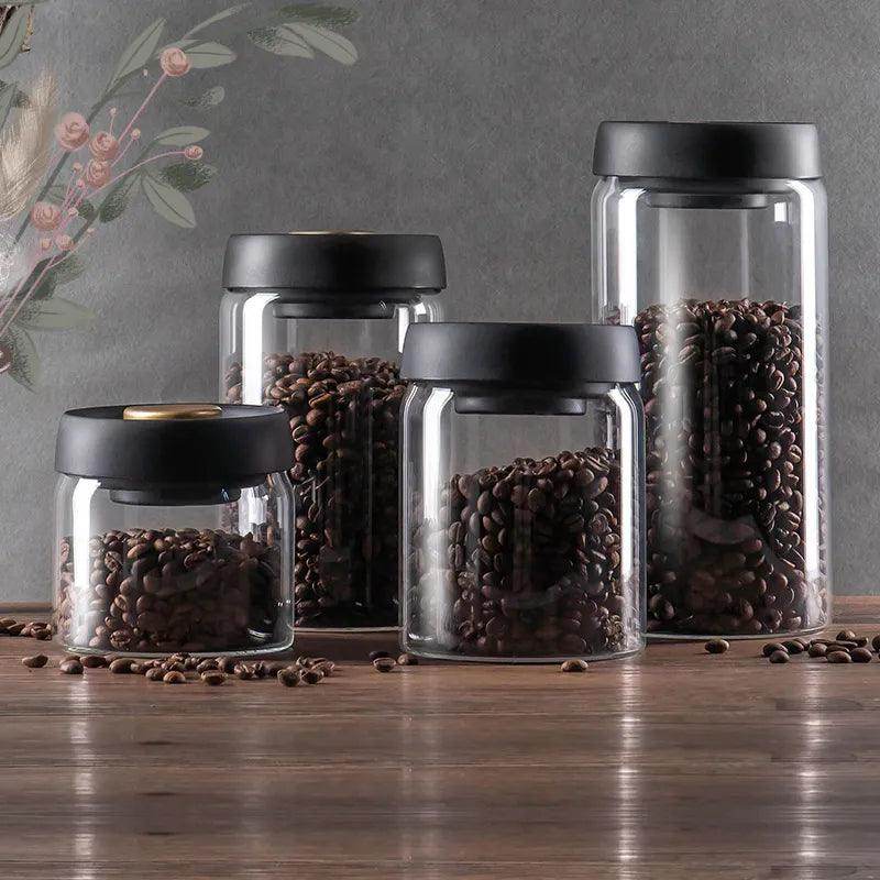 SmartPursue™ Vacuum Sealed Jug Coffee Beans Airtight Canister Kitchen Utensils Dim Gray 500ml / Black,500ml / White,900ml / Black,900ml / White,1200ml / Black,1200ml / White,1800ml / Black,1800ml / White