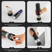 SmartPursue™ Electric Salt and Pepper Grinder Spice Grinders Lavender black,WHITE