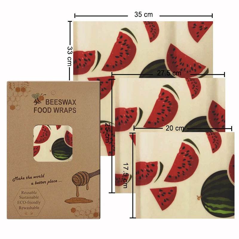 SmartPursue™ Eco-Friendly Reusable Food Wraps beeswax food wraps White Smoke 1 Set 3 sizes No.026