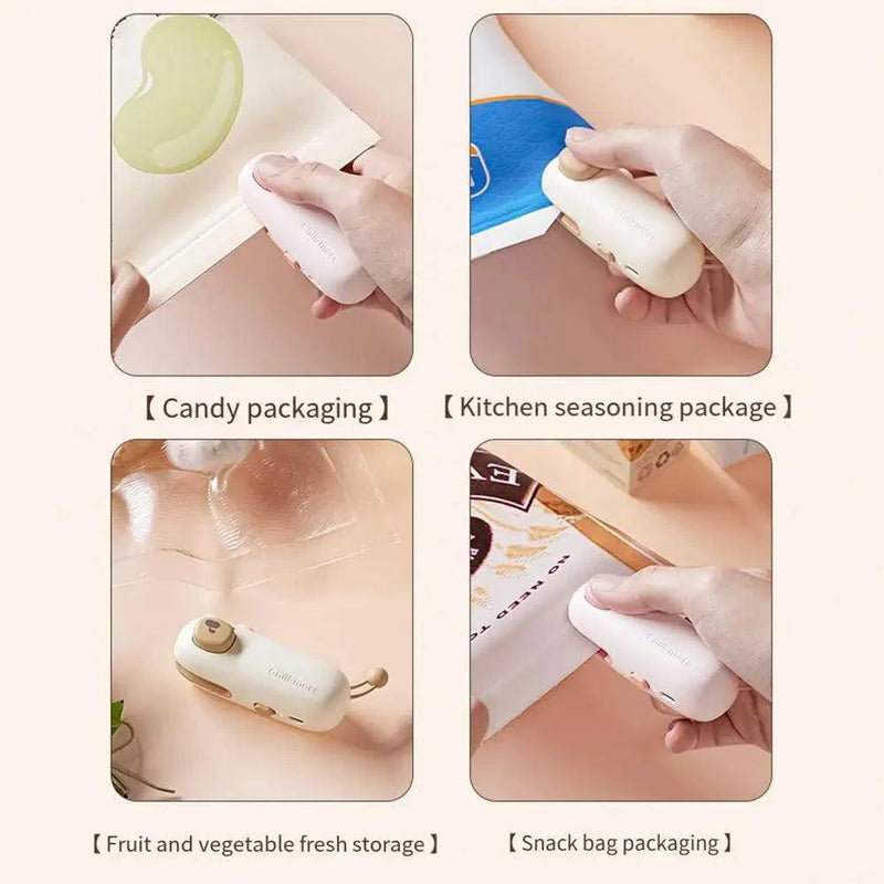 SmartPursue™ Portable Handheld Sealing Machine Sealing Machines Light Gray Coffee,Pink