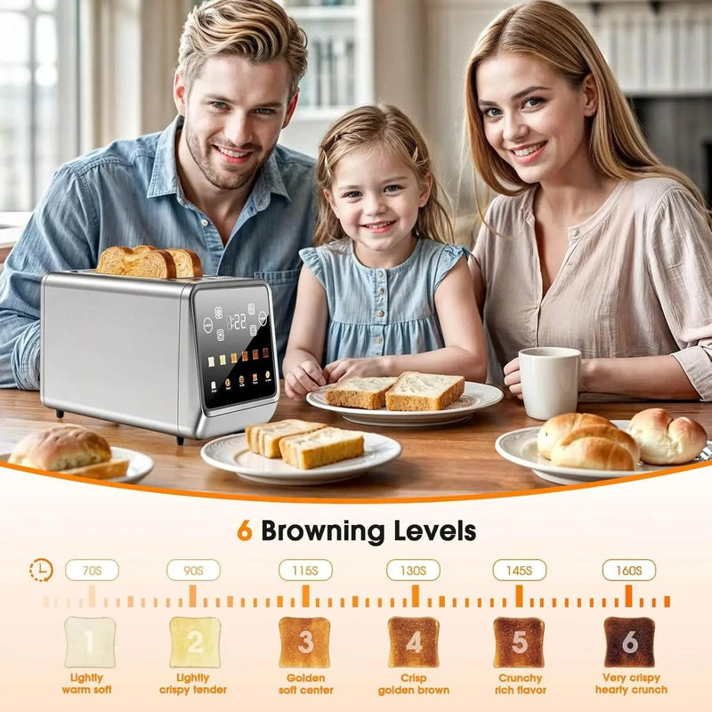 SmartPursue™ Stainless Steel Smart Digital Toaster Toaster Antique White