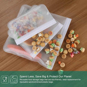 SmartPursue™ Silicone Food Storage Containers – Stand-Up Zip-Shut Bags Food Storage Sienna 10Pcs / S (21.5x11.5cm),10Pcs / M (21.5x18cm),10Pcs / L (28cmX27cm)