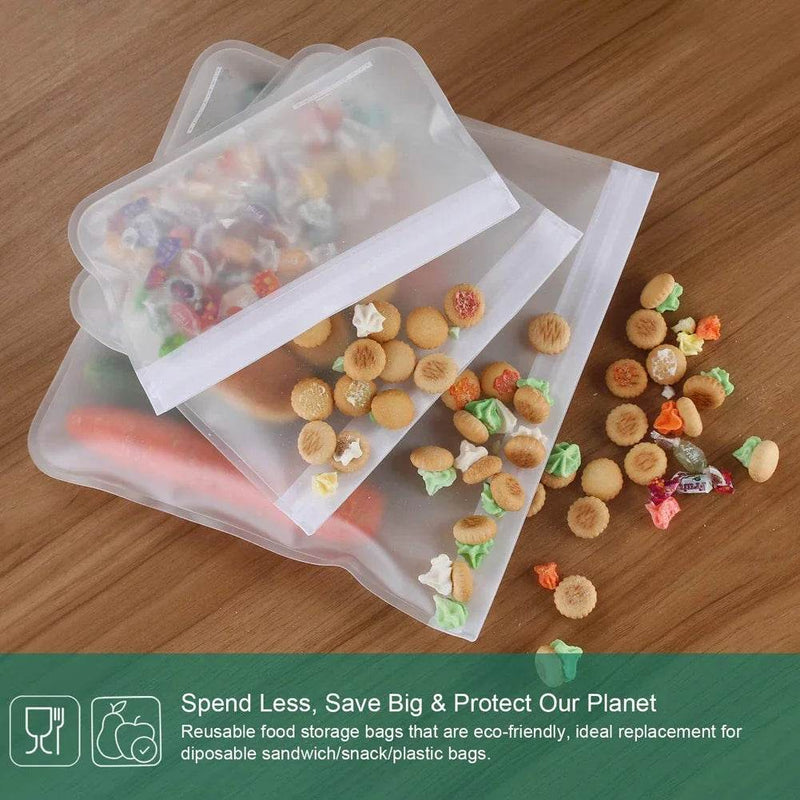 SmartPursue™ Silicone Food Storage Containers – Stand-Up Zip-Shut Bags Food Storage Sienna 10Pcs / S (21.5x11.5cm),10Pcs / M (21.5x18cm),10Pcs / L (28cmX27cm)
