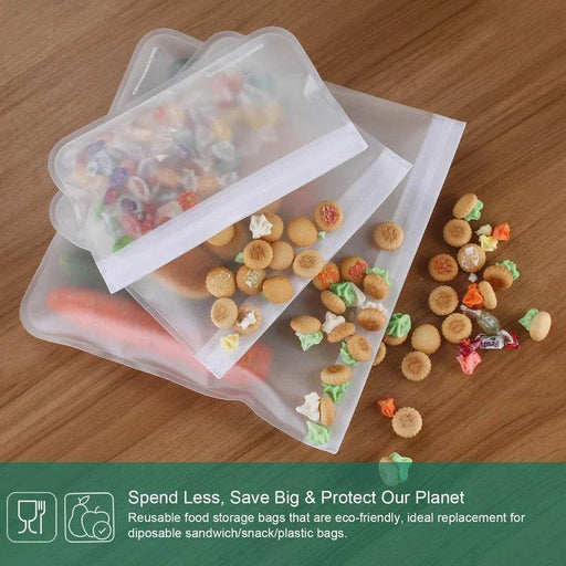 SmartPursue™ Silicone Food Storage Containers – Stand-Up Zip-Shut Bags Food Storage Sienna 10Pcs / S (21.5x11.5cm),10Pcs / M (21.5x18cm),10Pcs / L (28cmX27cm)