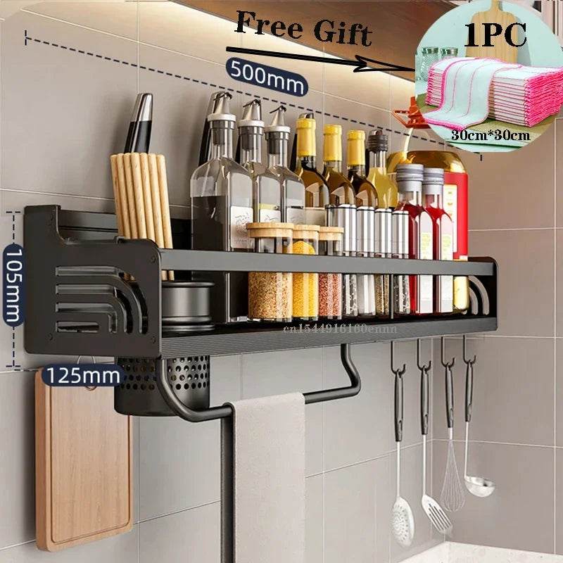 SmartPursue™ Wall-Mounted Kitchen Spice Rack Organizer spice organizer Rosy Brown 50cm A