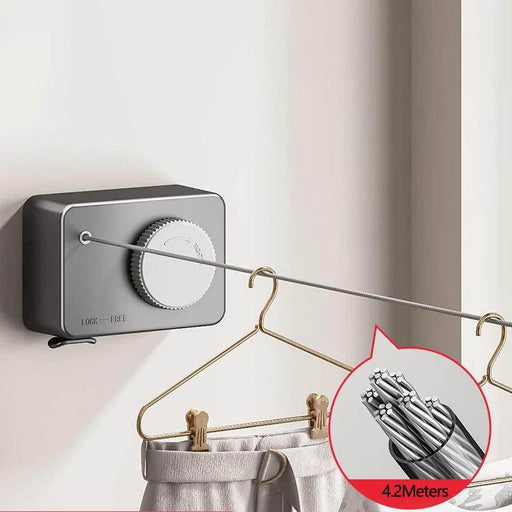SmartPursue™ Invisible Retractable Clothesline Home Tools Lavender White 4.2M Rope,Black 4.2M Rope,Grey  4.2M Rope