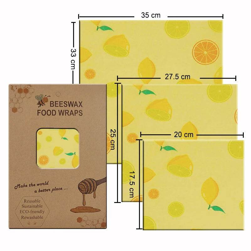 SmartPursue™ Eco-Friendly Reusable Food Wraps beeswax food wraps White Smoke 1 Set 3 sizes No.011