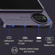 SmartPursue™ PowerHub ChargeMate wireless charger MagSafe Power Bank for iphone wireless power bank Dark Slate Gray Black / 5000mAh,Black / 10000mAh,Grey / 5000mAh,Grey / 10000mAh,Green / 5000mAh,Green / 10000mAh,Purple / 5000mAh,Purple / 10000mAh,Dark green / 5000mAh,Dark green / 10000mAh,White / 5000mAh,White / 10000mAh,Black Magnetic / 5000mAh,Black Magnetic / 10000