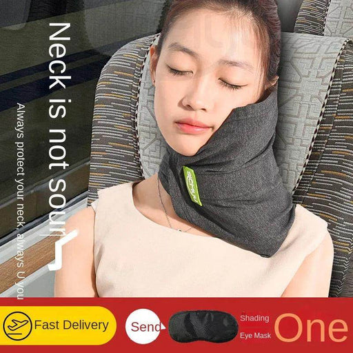 SmartPursue™ Memory Foam Travel Pillow for Sleeping Neck Pillows Antique White Latex Upgraded Grey
