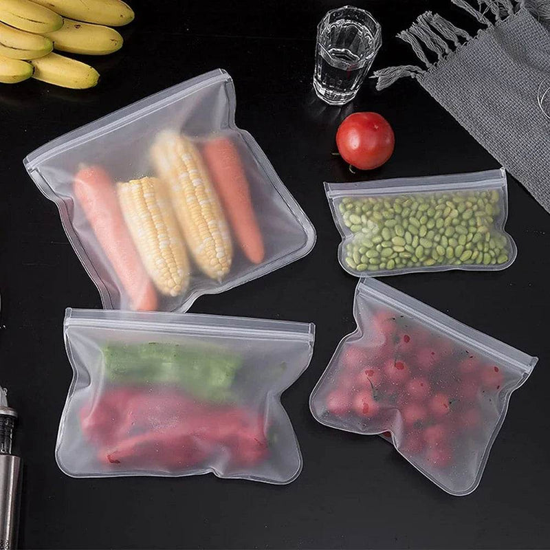 SmartPursue™ Silicone Food Storage Containers – Stand-Up Zip-Shut Bags Food Storage Black 5Pcs / S (21.5x11.5cm),5Pcs / M (21.5x18cm),5Pcs / L (28cmX27cm),10Pcs / S (21.5x11.5cm),10Pcs / M (21.5x18cm),10Pcs / L (28cmX27cm)