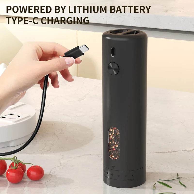 SmartPursue™ Rechargeable Electric Pepper Grinder Spice Grinders Antique White 1PCS,2PCS With Base