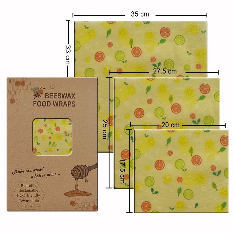 SmartPursue™ Eco-Friendly Reusable Food Wraps beeswax food wraps White Smoke 1 Set 3 sizes No.004