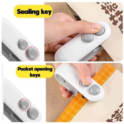 SmartPursue™ Mini Bag Sealer 2-in-1 Mini Bag Sealer White Smoke Blue,White