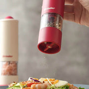 SmartPursue™ USB Rechargeable Salt and Pepper Grinder Spice Grinders Light Slate Gray Cream White,Red