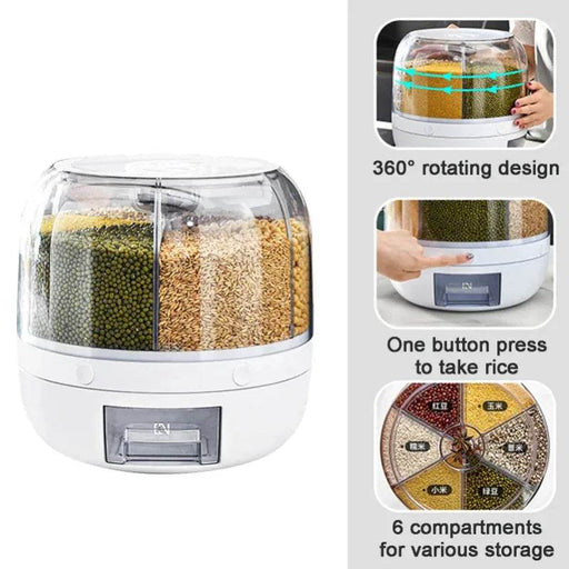 SmartPursue™ 360° Rotatable Grain Dispenser Grain Dispenser White Smoke WHITE,Ivory,green