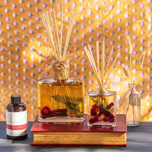 Rosy Rings Accent Botanical Reed Diffuser - Spicy Apple 4oz Botanical Diffuser Sandy Brown
