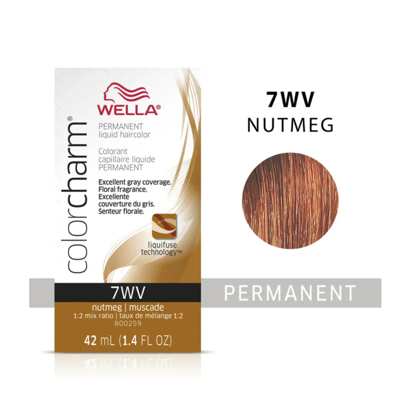 Wella Wella Color Charm Nutmeg 7WV Liquid Creme Haircolor 42ml Hair Color White Smoke