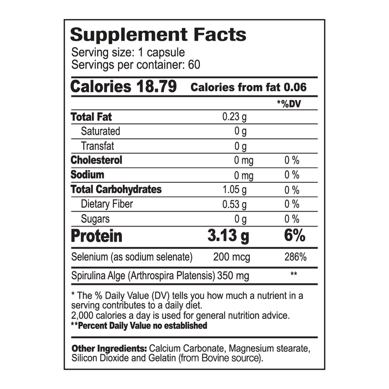Paleolife Selenium & Spirulina SELENIUM + SPIRULINA White Smoke 1 Pack,3 Pack,6 Pack