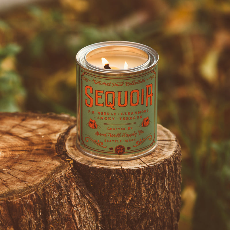 Good & Well Supply Co Sequoia National Park Candle Candles Saddle Brown Half Pint / 8oz / Cotton Wick,Pint / 14oz / Cotton Wick