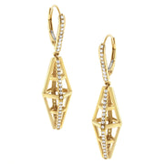 Bids.com 14K Yellow Gold 5/8 Cttw Diamond Geometrical Pillar Drop and Dangle Earrings (G-H Color, SI1-SI2 Clarity) Earrings White Smoke Yellow.Gold / 0.618
