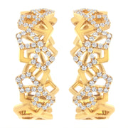 Bids.com 14K Yellow Gold 3/4 Cttw Diamond Honeycomb Hoop Earrings (G-H Color, SI1-SI2 Clarity) - 24MM Earrings White Smoke Yellow.Gold / 0.708