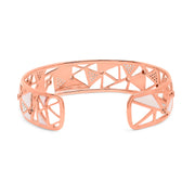 Bids.com 14K Rose Gold 5/8 Cttw Diamond with Pink Tourmaline Open Cuff Bangle with White Enamel (G-H Color, SI1-SI2 Clarity) - 7" Bracelets White Smoke Rose.Gold / 0.568