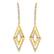 Bids.com 14K Yellow Gold 3/8 Cttw Double Triangle Drop and Dangle Diamond Earrings (G-H Color, SI1-SI2 Clarity) Earrings White Smoke Yellow.Gold / 0.406