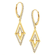 Bids.com 14K Yellow Gold 3/8 Cttw Double Triangle Drop and Dangle Diamond Earrings (G-H Color, SI1-SI2 Clarity) Earrings White Smoke Yellow.Gold / 0.406