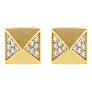 Bids.com 14K Yellow Gold 1/4 Cttw Diamond Pyramid Stud Earring (G-H Color, SI1-SI2 Clarity) Earrings White Smoke Yellow.Gold / 0.279