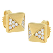 Bids.com 14K Yellow Gold 1/4 Cttw Diamond Pyramid Stud Earring (G-H Color, SI1-SI2 Clarity) Earrings White Smoke Yellow.Gold / 0.279