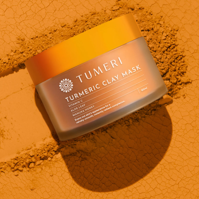 TUMERI Turmeric + Vitamin C Clay Mask Health & Beauty Goldenrod Mask Only,+ Applicator & Towel