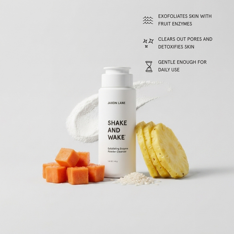 JAXON LANE Shake And Wake - Exfoliating Enzyme Powder Cleanser face wash Light Gray