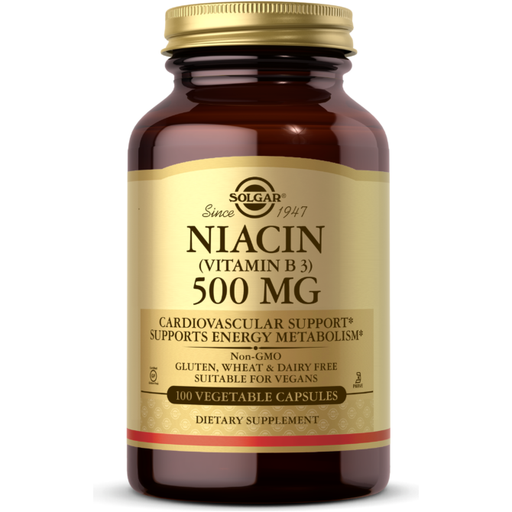 SOLGAR Solgar Niacin Vitamin B3 500 mg - 100 Vegetable Capsules - 5Oz Vitamins & Supplements Dark Khaki