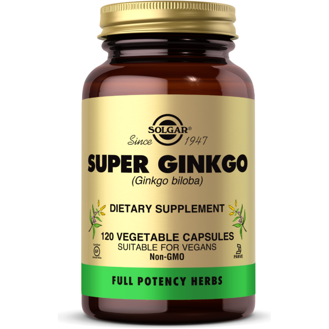 SOLGAR Solgar Super Ginkgo -- 120 Vegetable Capsules / 5 Oz Dietary Supplements Tan