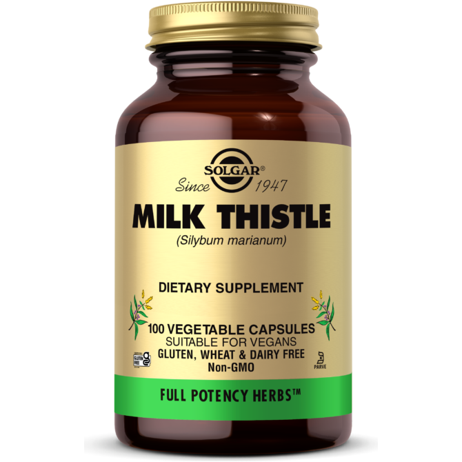 SOLGAR Solgar Full Potency Milk Thistle Vegetable Capsules, 100 Count / 5Oz Vitamins & Supplements Tan