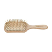 KOH-I-NOOR Beauty USA Janeke Wooden Paddle Brush – Anti-Static Beech Wood Brush for Long Hair & Extensions Hair Brush White Smoke