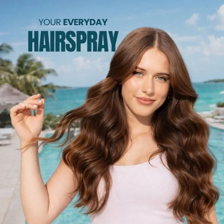 The Beachwaver Co. Everyday Flex Medium Hold Hairspray Styler Cornflower Blue Full Size (8.4oz),Travel Size (1.4oz)