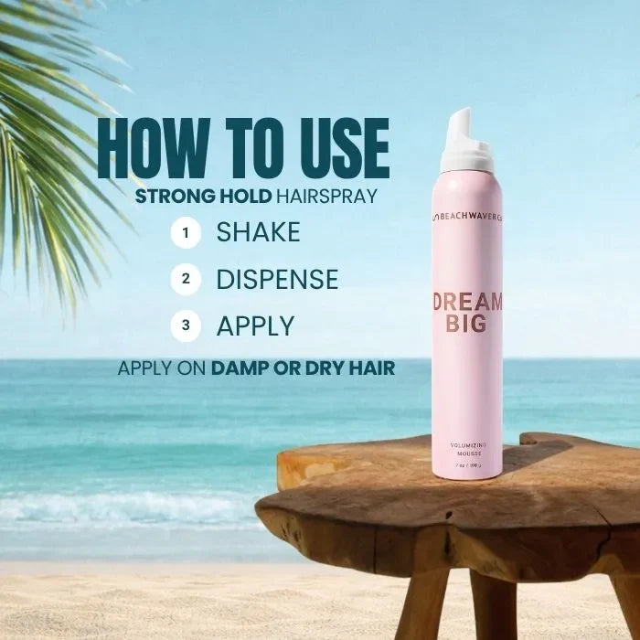 The Beachwaver Co. Dream Big Volumizing Mousse Styler Light Blue Full Size (7oz),Travel Size (1.3oz)