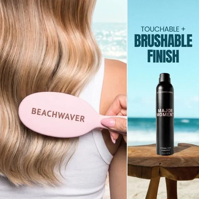 The Beachwaver Co. Major Moment Strong Hold Hairspray Hair Care Sky Blue Full SIze (8.3oz),Travel Size (1.4oz)