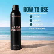 The Beachwaver Co. Major Moment Strong Hold Hairspray Hair Care Black Full SIze (8.3oz),Travel Size (1.4oz)