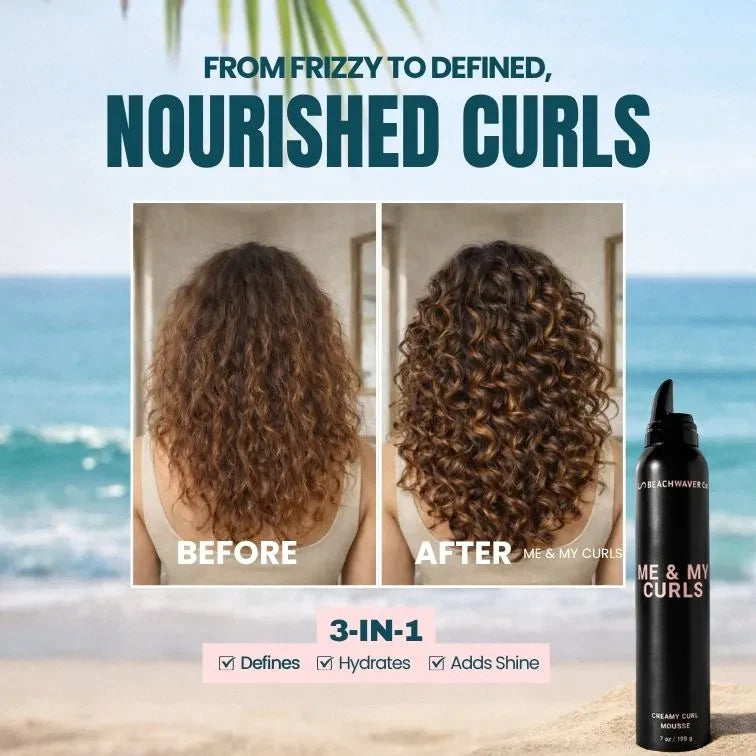 The Beachwaver Co. Me & My Curls Creamy Curl Mousse Hair Care Lavender Full Size (7oz),Travel Size (1.3oz)