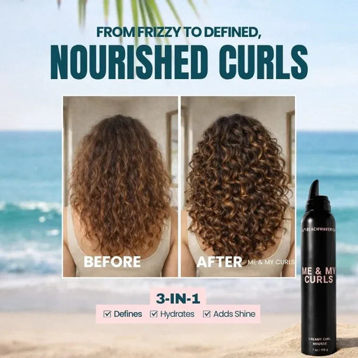 The Beachwaver Co. Me & My Curls Creamy Curl Mousse Hair Care Lavender Full Size (7oz),Travel Size (1.3oz)