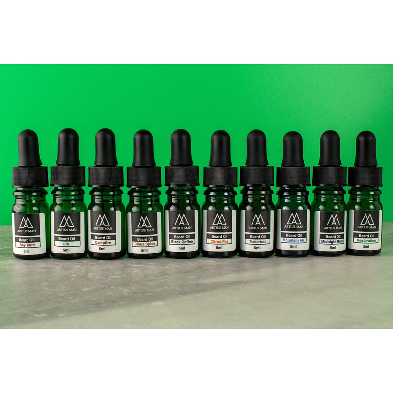 Artius Man Beard Oil Sampler 10-Pack – Build Your Own 10-Scent Beard Oil Kit Beard Oil Sea Green