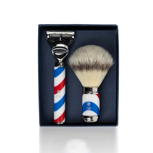 Antica Barberia Mondial US Barbiere Special Collection Brush & Razor Set Brush + Razor Set Dark Slate Gray Fusion