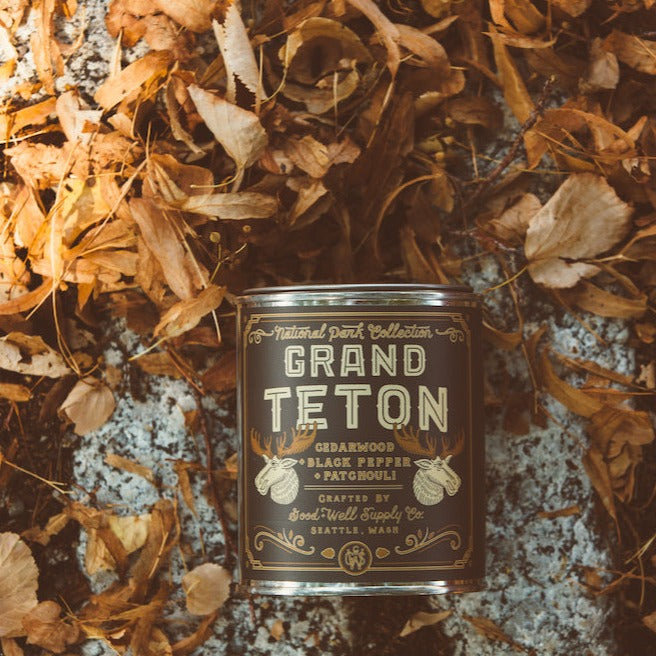 Good & Well Supply Co Grand Teton National Park Candle Candles Dark Slate Gray Half Pint / 8oz / Cotton Wick,Pint / 14oz / Cotton Wick