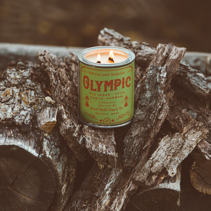Good & Well Supply Co Olympic National Park Candle Candles Dark Slate Gray Half Pint/8oz / Cotton Wick,Pint/14oz / Cotton Wick