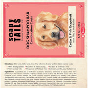 Soap Cauldron Dog Shampoo Bar Cedar & Pink Grapefruit Combination Coats Soapy Tails Antique White 4.75oz.,1oz