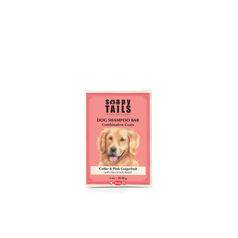 Soap Cauldron Dog Shampoo Bar Cedar & Pink Grapefruit Combination Coats Soapy Tails Light Coral 1oz