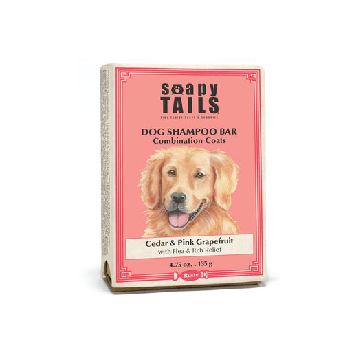 Soap Cauldron Dog Shampoo Bar Cedar & Pink Grapefruit Combination Coats Soapy Tails Light Salmon 4.75oz.